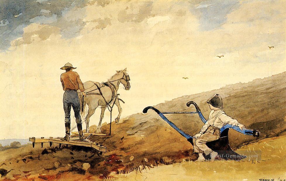 Harrowing Realismus Maler Winslow Homer Ölgemälde
